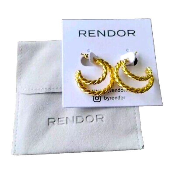 95 Retail Brand New Rachel Zoe Rendor Double Hoop Earrings